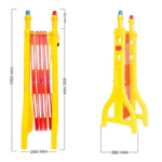 2.5 Meter Reflective Expandable Plastic Barrier with Water Fillable Base - Yellow