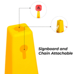 4 Sides View Caution Wet Floor Safety Cone - Yellow for Safety