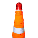 Foldable Cone 50 CM with Two Reflective Sheets and Red Color Warning Light