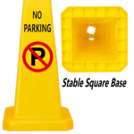 No Parking Sign Cone with Chain and Sign Attachable Socket - Yellow