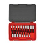 PROTO J54318H 18-Piece 1/2 in. Drive SAE/Metric Hand Hex Bit Set with Chrome Finish