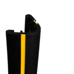 Rubber Corner Guard with Yellow Strip & GI Plate - 75x75x100cm