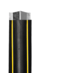 Rubber Corner Guard with Yellow Strip & GI Plate - 75x75x100cm