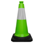 Traffic Safety Cone with Reflective Collar & PE Base 75CM - Green