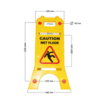 Two-Sided Fold-Out Caution Wet Floor Sign - Yellow