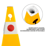 Unbreakable Safety Traffic Cone 620 MM with Cat-Eyes Lenses