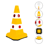 Unbreakable Safety Traffic Cone 620 MM with Cat-Eyes Lenses