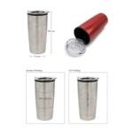500ml Double-Wall Stainless Steel Travel Mug with Clear Lid