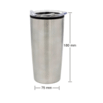 500ml Double-Wall Stainless Steel Travel Mug with Clear Lid