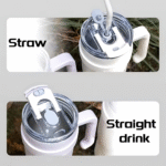 High-Capacity Insulated Tumbler with Handle and Straw
