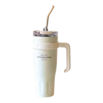 High-Capacity Insulated Tumbler with Handle and Straw