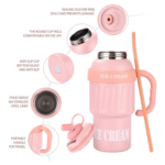 1L Ice Cream Cone Insulated Tumbler Mug with Vacuum Insulation