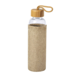 500ml Glass Bottle with Bamboo Cap & Natural Eco-Sleeve – Sustainable, Portable Drinkware for Corporate Gifting