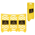 Folding Expandable Safety Barricade - 135 CM, High-Visibility Yellow