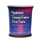 Hydraulic Tension Fabric Table - Oval: Premium Pop-Up Display Counter