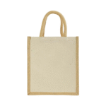 Laminated Cotton Bag with Natural Jute Gusset – 340 GSM