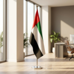 Large Size UAE Flag and Stand FQ-UAELG25M