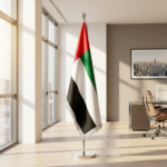 Large Size UAE Flag and Stand FQ-UAELG25M