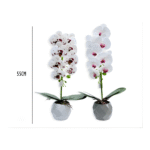 12 Sets Artificial Phalaenopsis Orchid 2-Piece Set in Geometric Pots (55 cm)