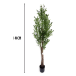 4 Pieces Artificial Slim Olive Tree with Braided Trunk (140 cm)