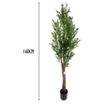 4 Pieces Artificial Slim Olive Tree with Braided Trunk (160 cm)