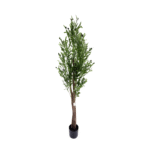 4 Pieces Artificial Slim Olive Tree with Braided Trunk (180 cm)