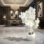 Artificial Cherry Blossom Simulation Plant (55 cm) White Set Of 6 Pieces