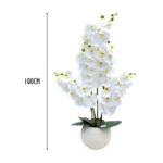 Artificial White Phalaenopsis Orchid Set Of 4 Pieces