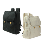 Natural Cotton Backpack with Zipper Closure and Branding Options