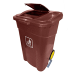Plastic Trash Bin with Pedal And Wheels (120 Ltr)