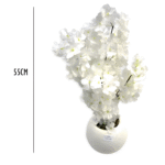 Set Of 6 Artificial Cherry Blossom Simulation Plant (55 cm) White