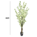 Set of 4 Artificial White Cherry Blossom Tree (180 cm)