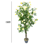 Set of 4 Artificial Yellow Plum Blossom Simulation Tree (150 cm)