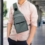 Triangular Sling Crossbody Bag with Headphone Hole & Versatile Wear
