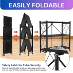 3 Tier Foldable Storage Rack with Wheels