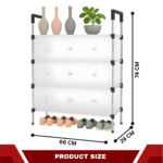 4-Tier Covered Shoe Storage Cabinet