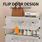 4-Tier Covered Shoe Storage Cabinet