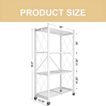 4 Tier Foldable Shelf White