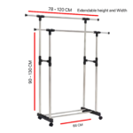 Dual-Rod Cloth Hanging Rack