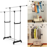 Dual-Rod Cloth Hanging Rack