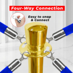 Gold Crowd Control Stanchions (100 CM) with Blue Velvet Rope (1.5 M)