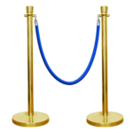 Gold Crowd Control Stanchions (100 CM) with Blue Velvet Rope (1.5 M)