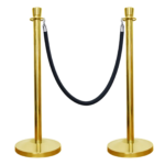 Gold Crowd Control Stanchions (100 CM) with Velvet Rope (1.5 M)