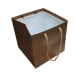 Premium Brown Cube Paper Gift Bag (20x20x20 cm) | Set of 12
