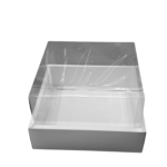 Premium White Square Box with Clear Lid (25x25x15 cm) | Set of 12