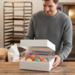 Premium White Square Box with Clear Lid (25x25x15 cm) | Set of 12