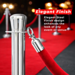 Silver Crowd Control Stanchions (100 CM) with Velvet Rope (1.5 M)