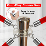 Silver Crowd Control Stanchions (100 CM) with Velvet Rope (1.5 M)