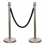 Silver Crowd Control Stanchions (100 CM) with Velvet Rope (1.5 M)