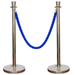 Silver Crowd Control Stanchions (100 CM) with Velvet Rope (1.5 M)